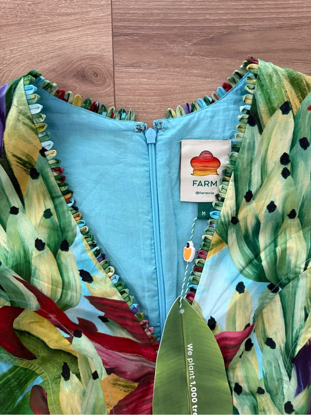 Farm Rio The Blue Banana Pingo Midi to Maxi length Dress Medium Size - Picture 3 of 10
